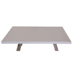 Stony 120cm Coffee Table with Concrete Top - White - Furniture > Living Room