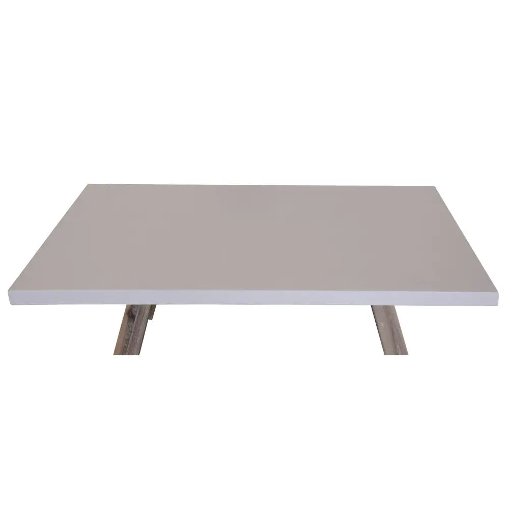 Stony 120cm Coffee Table with Concrete Top - White - Furniture > Living Room