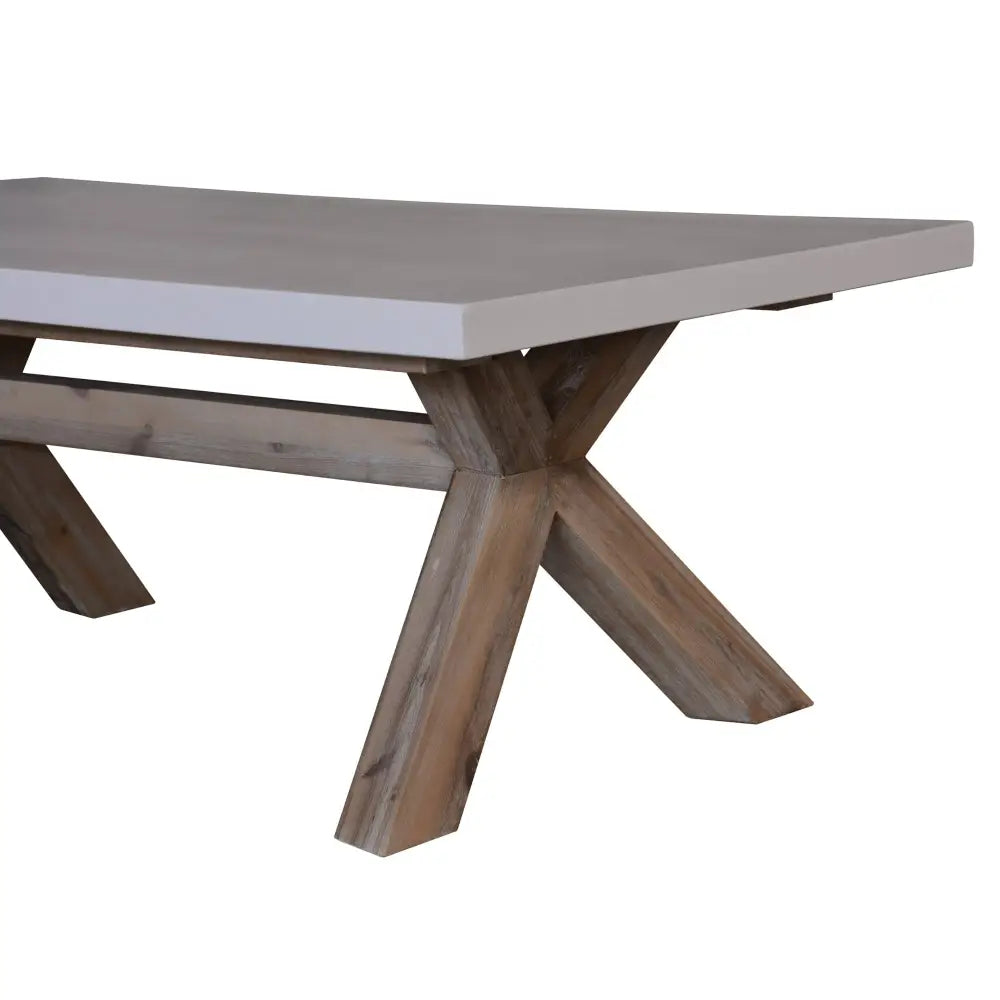 Stony 120cm Coffee Table with Concrete Top - White - Furniture > Living Room