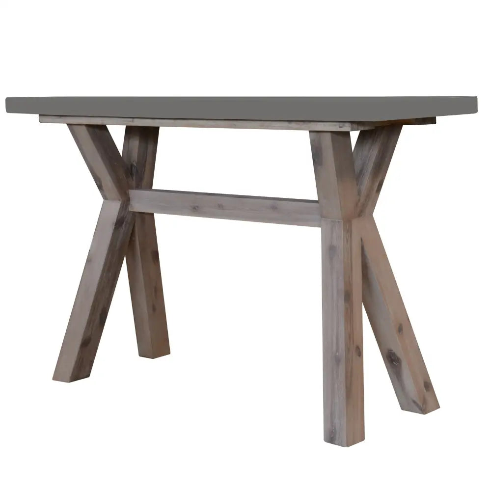 Stony 130cm Hall Entrance Console Table with Concrete Top - Grey - Furniture > Living Room