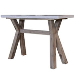 Stony 130cm Hall Entrance Console Table with Concrete Top - White - Furniture > Living Room