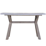 Stony 130cm Hall Entrance Console Table with Concrete Top - White - Furniture > Living Room