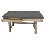 Stony 140cm Computer Writing Desk with Concrete Top - Grey - Furniture > Office