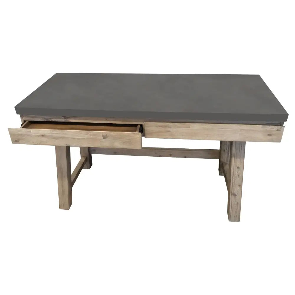 Stony 140cm Computer Writing Desk with Concrete Top - Grey - Furniture > Office