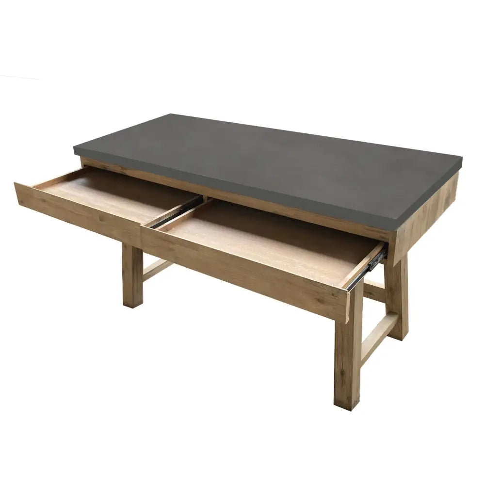 Stony 140cm Computer Writing Desk with Concrete Top - Grey - Furniture > Office
