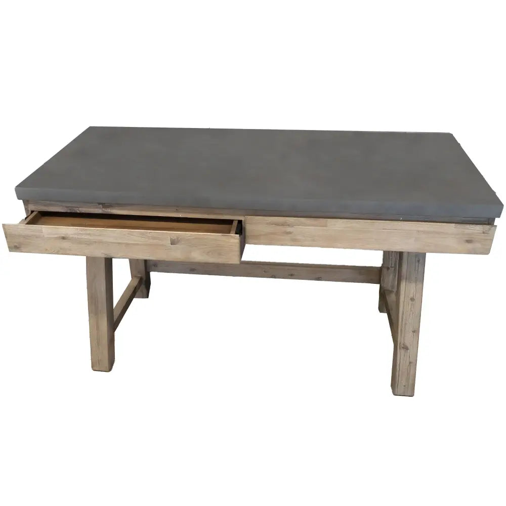 Stony 140cm Computer Writing Desk with Concrete Top - Grey - Furniture > Office