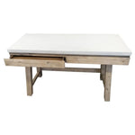 Stony 140cm Computer Writing Desk with Concrete Top - White - Furniture > Office