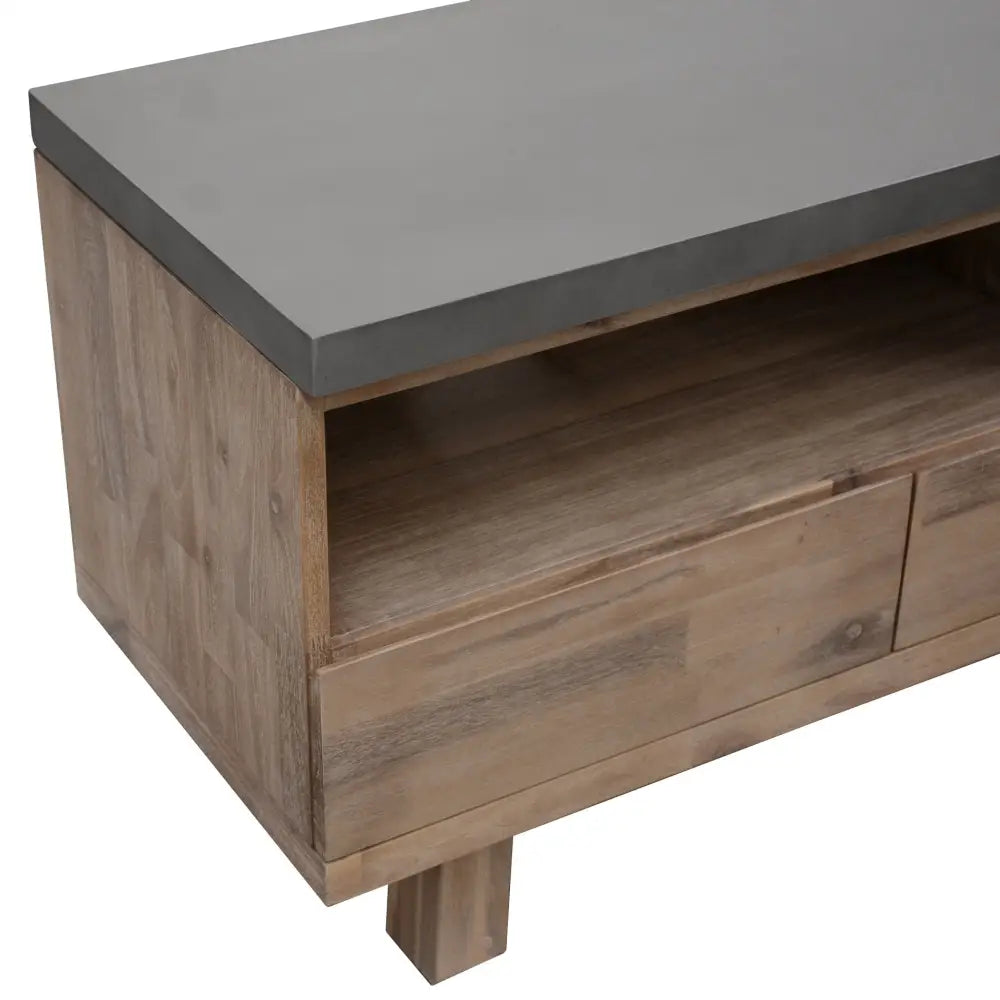 Stony 150cm ETU Entertainment TV Unit with Concrete Top - Grey - Furniture > Living Room