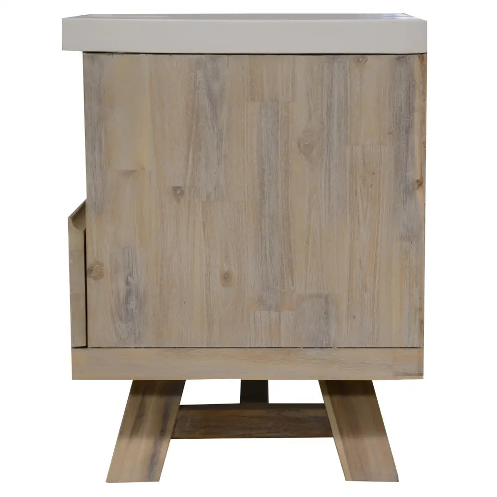 Stony 150cm ETU Entertainment TV Unit with Concrete Top - White - Furniture > Living Room