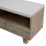 Stony 150cm ETU Entertainment TV Unit with Concrete Top - White - Furniture > Living Room