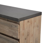 Stony 160cm Acacia Timber Buffet with Concrete Top - Grey - Furniture > Living Room
