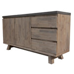 Stony 160cm Acacia Timber Buffet with Concrete Top - Grey - Furniture > Living Room