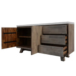 Stony 160cm Acacia Timber Buffet with Concrete Top - Grey - Furniture > Living Room