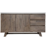 Stony 160cm Acacia Timber Buffet with Concrete Top - White - Furniture > Living Room