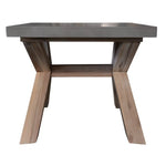 Stony 60cm Square Lamp Table with Concrete Top - Grey - Furniture > Living Room