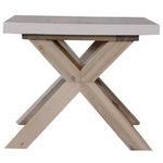 Stony 60cm Square Lamp Table with Concrete Top - White - Furniture > Living Room