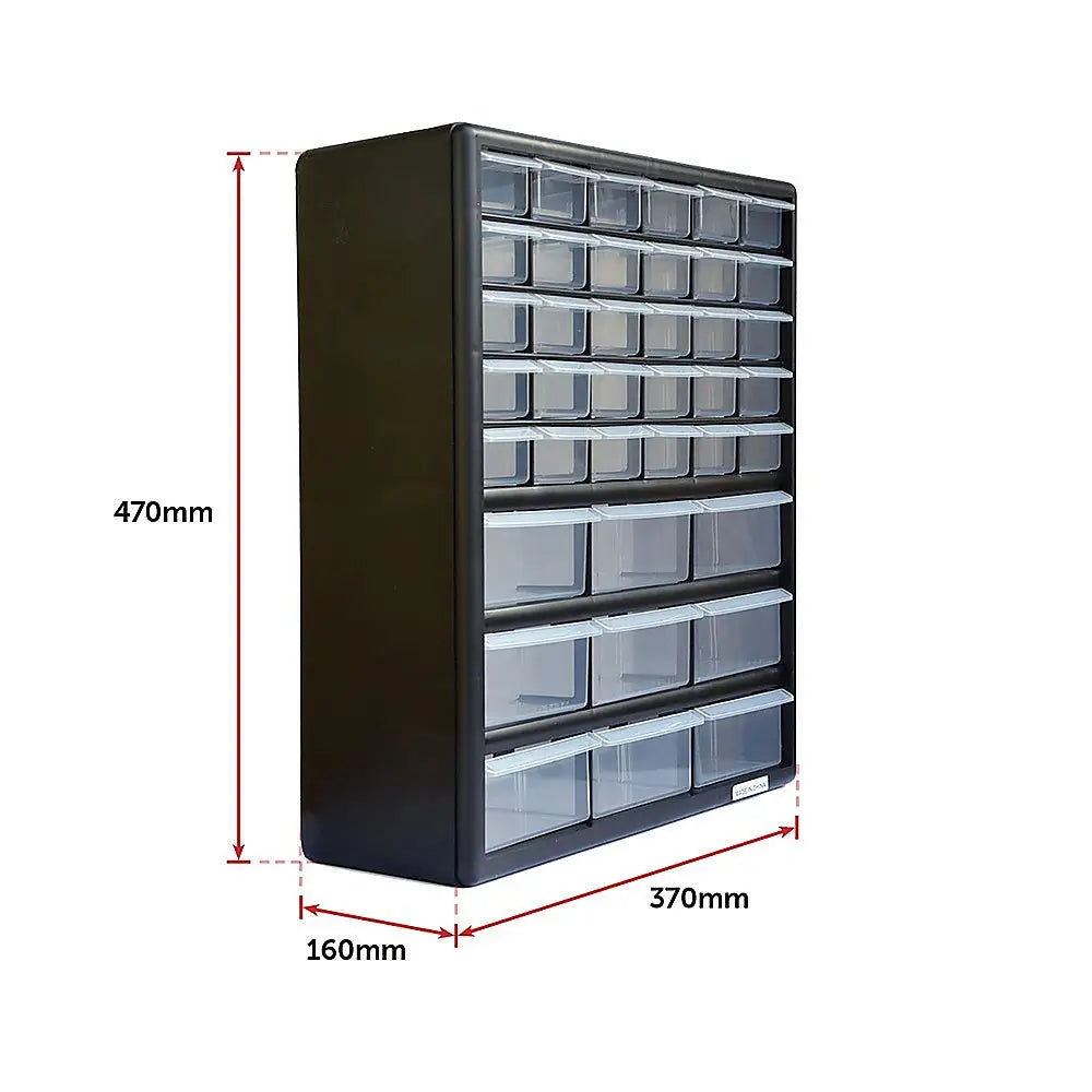 Storage Cabinet Drawers 39 Plastic Tool Box Containers Organiser Cupboard - Furniture > Office