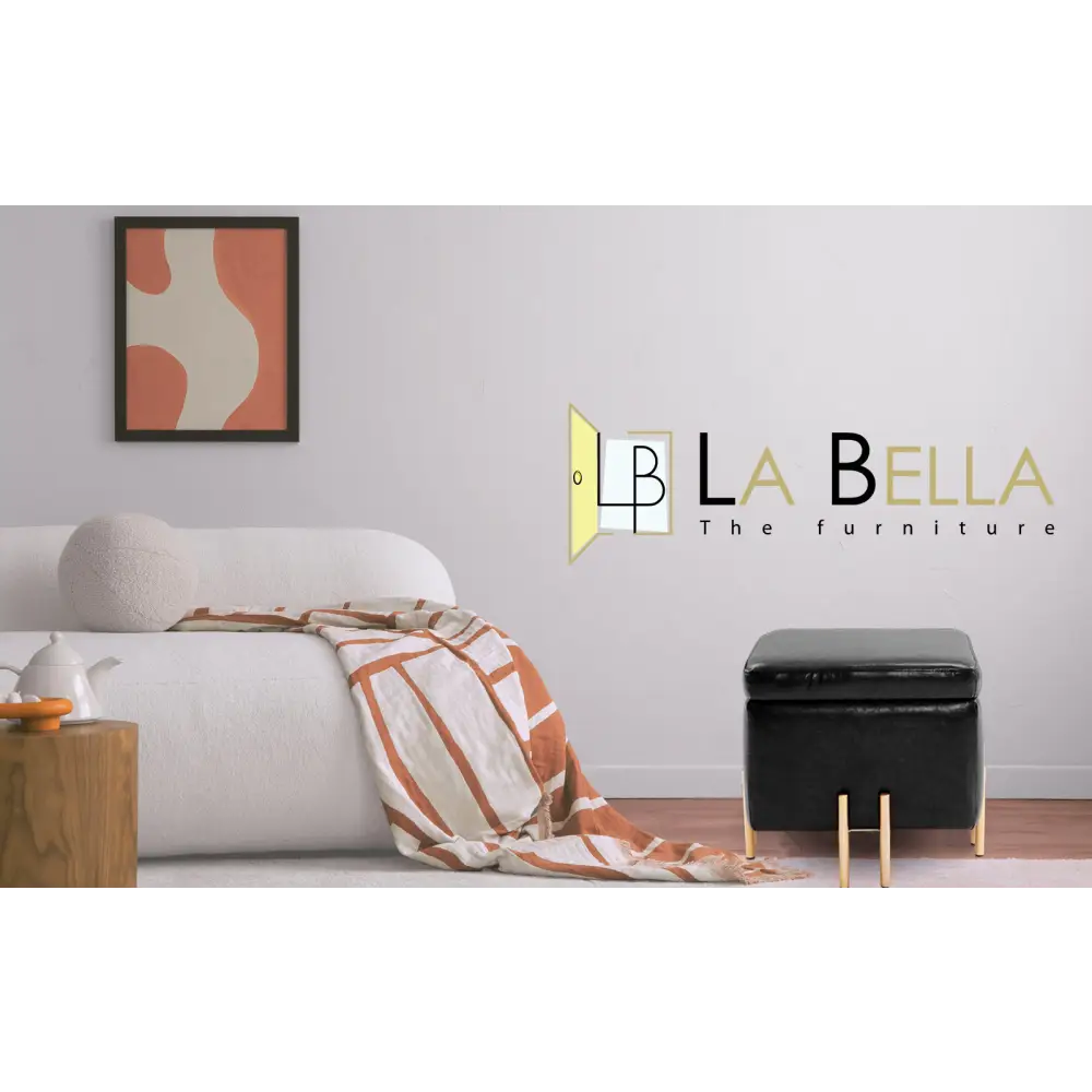 Storage Ottoman Foot Stool Cube Tuffet Seat 45cm PU Leather BLACK - Furniture > Living Room > Ottomans & Footstools