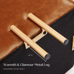 Storage Ottoman Foot Stool Cube Tuffet Seat 45cm PU Leather BROWN - Furniture > Bedroom