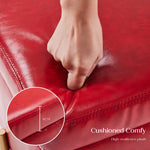 Storage Ottoman Foot Stool Cube Tuffet Seat 45cm PU Leather RED - Furniture > Bedroom