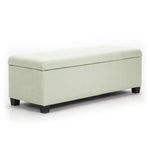 Storage Ottoman Stool 102cm Fabric LIGHT GREEN - Furniture > Bedroom