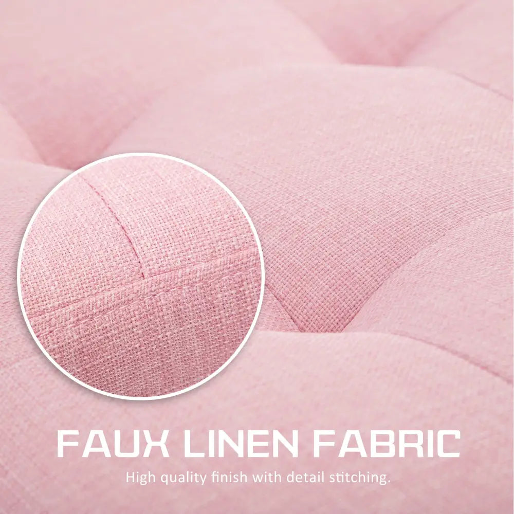 Storage Ottoman Stool 102cm Fabric PINK - Furniture > Living Room > Ottomans & Footstools