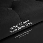 Storage Ottoman Stool Arm Bench Seat 132cm Velvet BLACK - Furniture > Bedroom