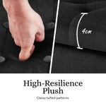 Storage Ottoman Stool Arm Bench Seat 132cm Velvet BLACK - Furniture > Bedroom