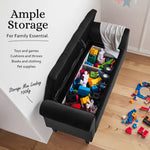 Storage Ottoman Stool Arm Bench Seat 132cm Velvet BLACK - Furniture > Bedroom