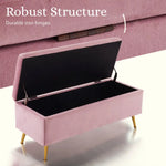 Storage Ottoman Stool Bench Seat 110cm Velvet PINK - Furniture > Bedroom