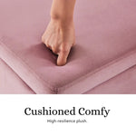 Storage Ottoman Stool Bench Seat 110cm Velvet PINK - Furniture > Bedroom