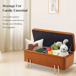 Storage Ottoman Stool Bench Seat 97cm PU Leather BROWN - Furniture > Bedroom