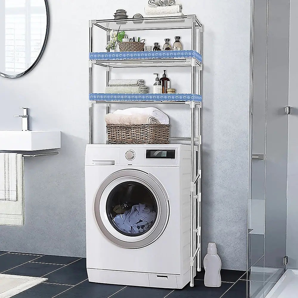 Storage Shelves Shelf 3 Tier Rack Portable Laundry Stand Unit Organiser - Furniture > Office