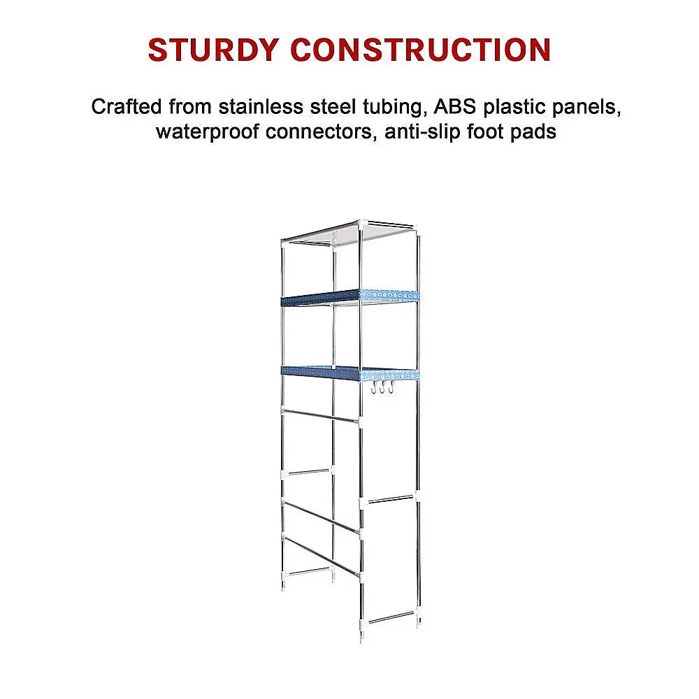 Storage Shelves Shelf 3 Tier Rack Portable Laundry Stand Unit Organiser - Furniture > Office