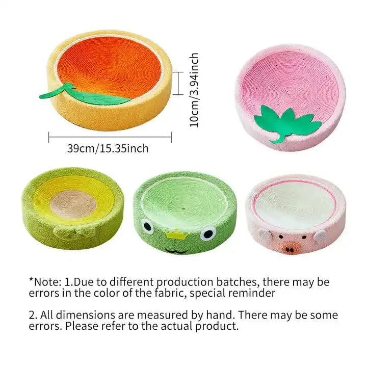 Strawberry-Shaped Cat Scratcher Bed - Fun Sisal Pad for Cats 40*40*10cm - Pet Care > Cat Supplies > Cat Scratchers