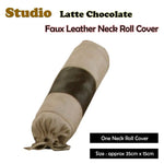 Studio Latte Chocolate Faux Leather - Neckroll Cover - Home & Garden > Bedding
