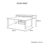 Study Desk with 2 Drawers Natural Wood like MDF Office Desk Table - Furniture > Office