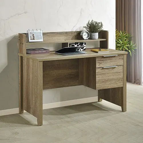 Study Desk with 2 Drawers Natural Wood like MDF Office Desk Table - Furniture > Office