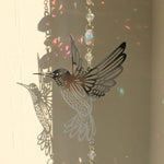 (Style A)2 PCS Hummingbird Metal Suncatcher with Crystal Accents - for Window or Wall Indoor Hanging Ornament
