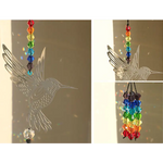 (Style C)2 PCS Hummingbird Metal Suncatcher with Crystal Accents - for Window or Wall Indoor Hanging Ornament