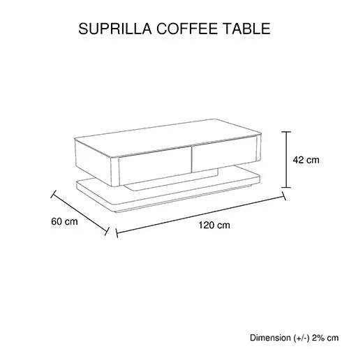 Stylish Coffee Table High Gloss Finish in Shiny Black Colour with 4 Drawers Storage - Furniture > Living Room