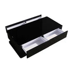 Stylish Coffee Table High Gloss Finish in Shiny Black Colour with 4 Drawers Storage - Furniture > Living Room