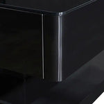 Stylish Coffee Table High Gloss Finish in Shiny Black Colour with 4 Drawers Storage - Furniture > Living Room