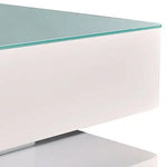 Stylish Coffee Table High Gloss Finish Shiny White Colour with 4 Drawers Storage - Furniture > Living Room