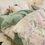 Sugar Bunny Girl Thick Brushed Cotton 4-Piece Bed Sheet Set (1.5m Bed) - Fits 200x230cm Duvet - Home & Garden > Bedding