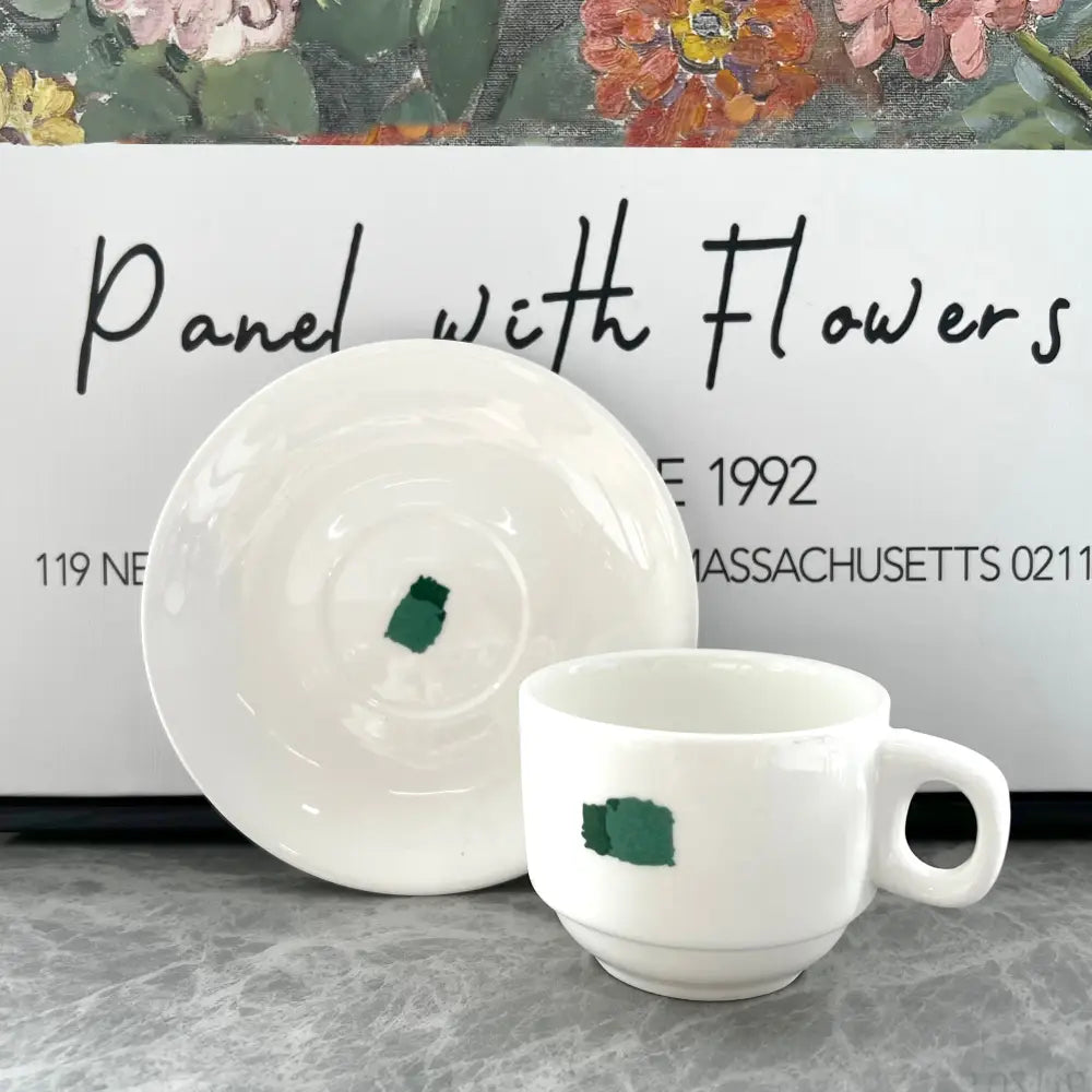 Summer Block Cup and Saucer - 200ml - Home & Garden > Decor