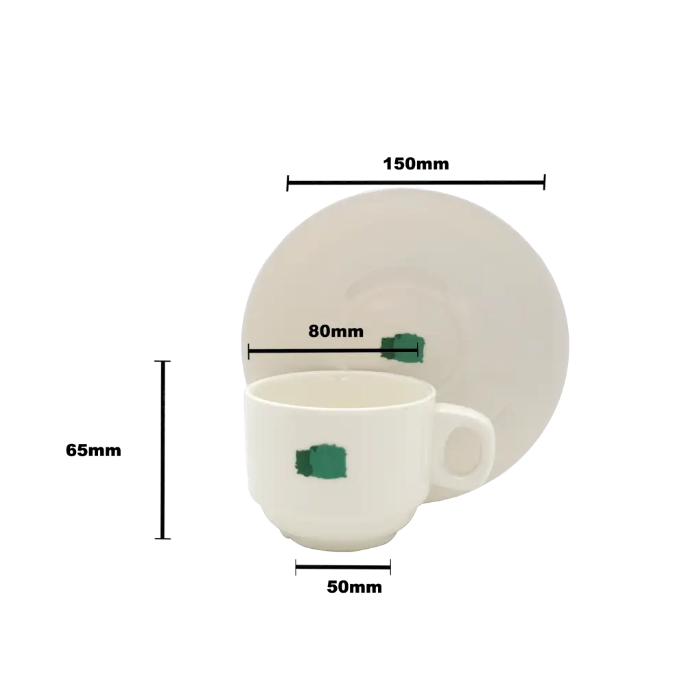 Summer Block Cup and Saucer - 200ml - Home & Garden > Decor