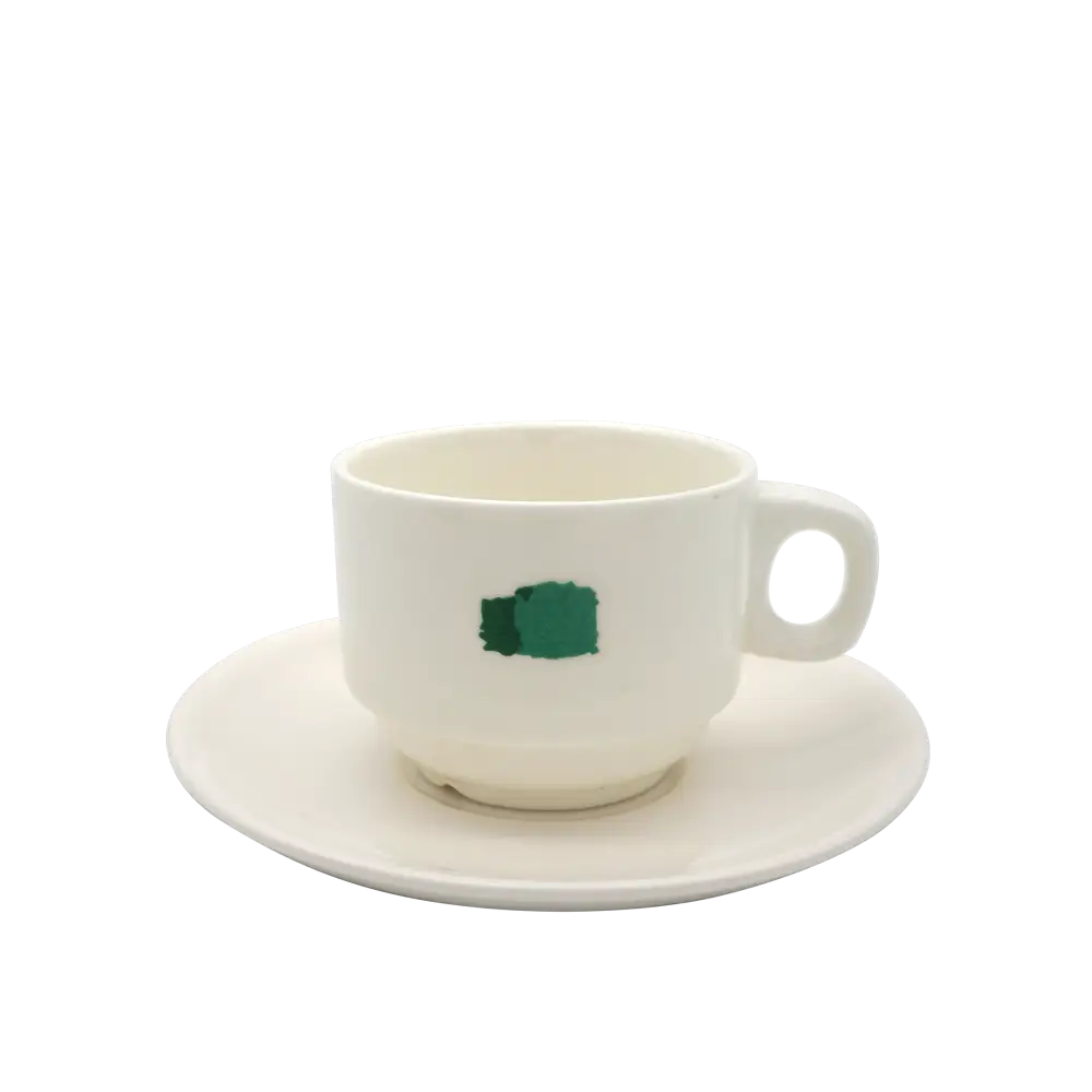 Summer Block Cup and Saucer - 200ml - Home & Garden > Decor