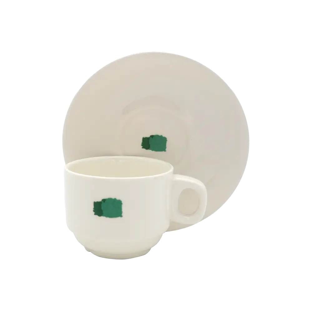 Summer Block Cup and Saucer - 200ml - Home & Garden > Decor