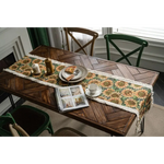 Sunflower Table Runner with Fringe - Jacquard Woven Cotton Blend (30x160cm) - Home & Garden > Decor > Vases & Table